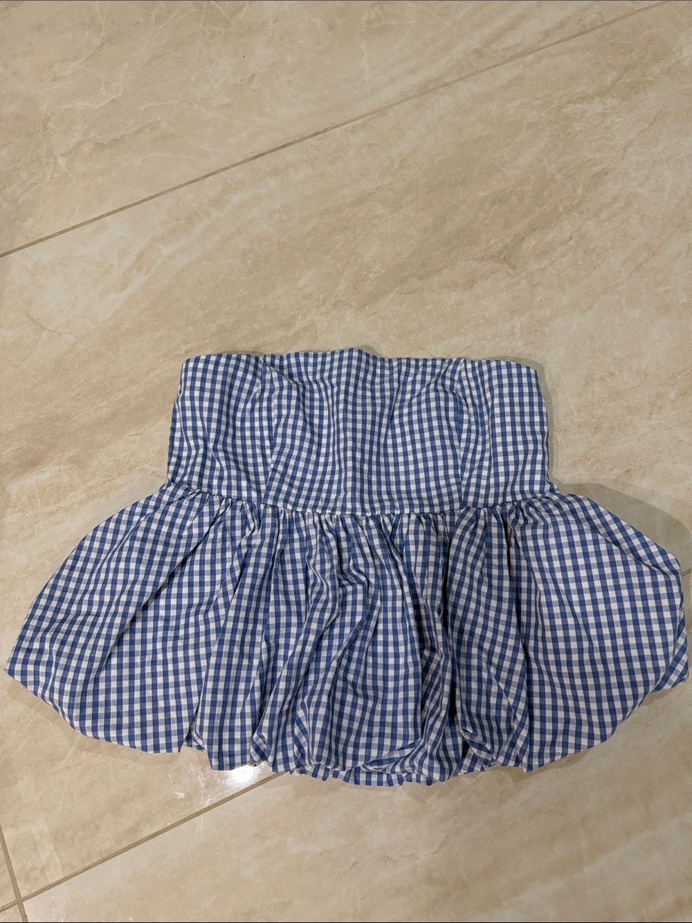 Abercrombie & Fitch Blue Gingham Skater Skirt